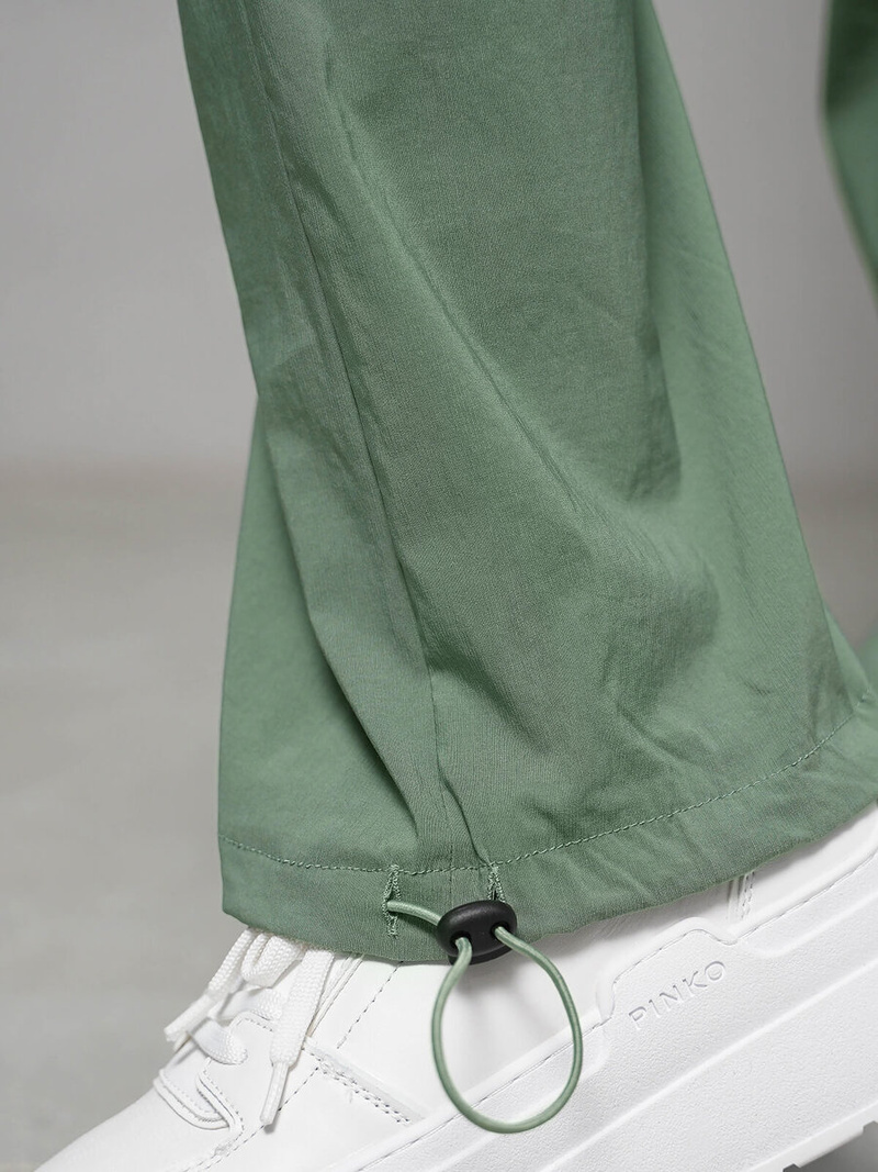 Spodnie damskie z szeroką nogawką khaki OZONEE O/TT00375/2