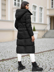 Płaszcz zimowy damski pikowany czarny OZONEE JS/5M3227/392Z