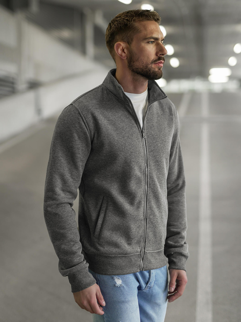 Bluza męska rozpinana ciemno-szara OZONEE JS/2002Z