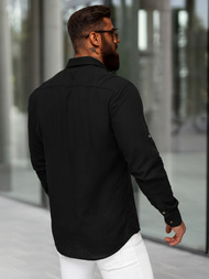 Класична сорочка чоловіча чорна OZONEE O/V144