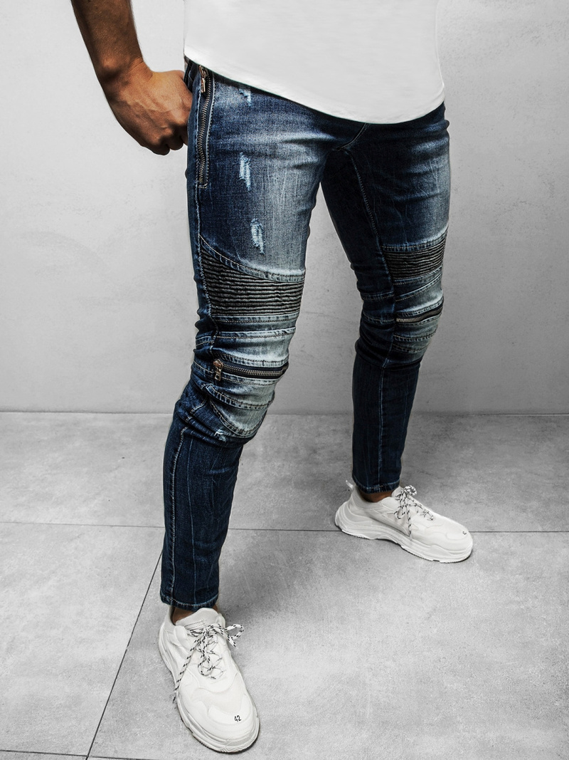 Spodnie jeansowe męskie niebieskie OZONEE NB/MP007BS