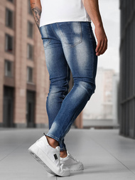 Spodnie jeansowe męskie slim fit niebieskie OZONEE NB/MP0199BCZ