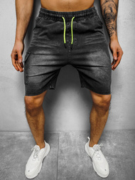 Spodenki męskie jeansowe czarne OZONEE JS/KK1078Z