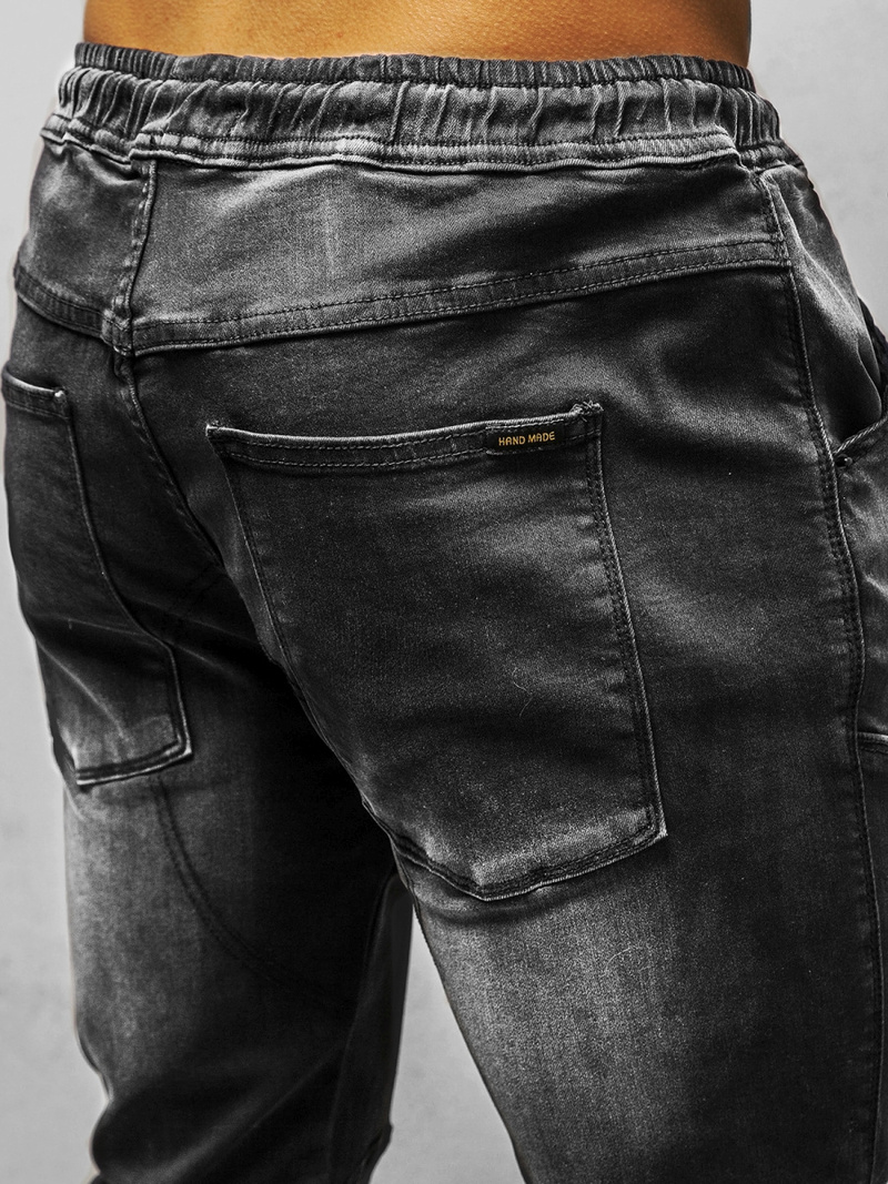 Spodnie jeansowe joggery męskie czarne OZONEE NB/MP0011N