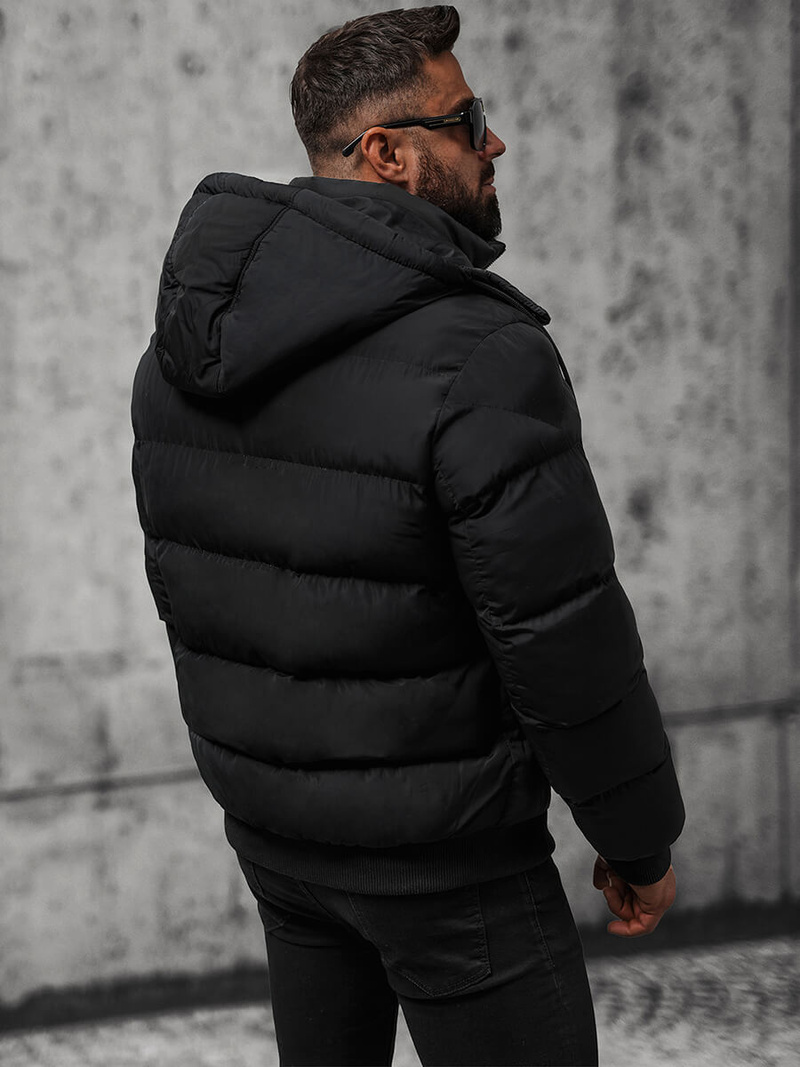 Kurtka zimowa męska pikowana czarna OZONEE JS/27M8111