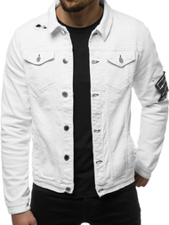 Kurtka jeans męska biała OZONEE G/602
