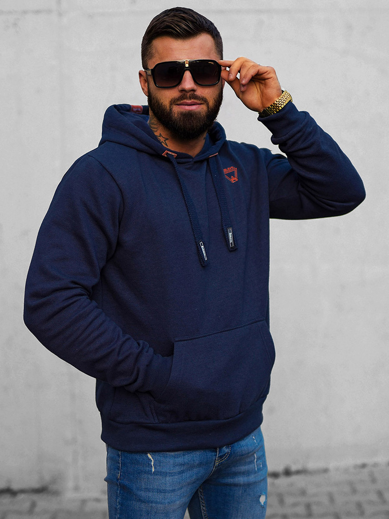 Bluza z kapturem męska granatowa OZONEE O/H1060