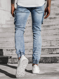 Spodnie męskie jeans niebieskie OZONEE T/6637