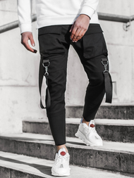 Spodnie męskie chino joggery czarne OZONEE G/11133