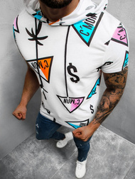 T-Shirt męski z nadrukiem biały OZONEE O/BL204Z