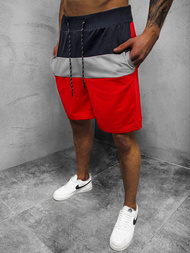 Spodenki dresowe męskie granatowo-czerwone OZONEE JS/KS2565