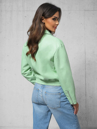 Жіноча шкіряна куртка м'ятна OZONEE O/G116