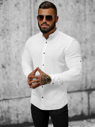 Koszula męska ze stójką biała OZONEE O/V33