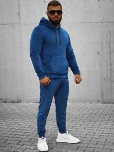Komplet dresowy męski welurowy granatowy OZONEE O/12139