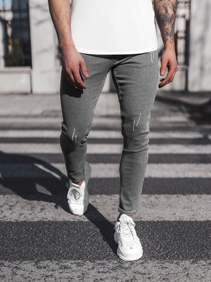 Spodnie jeansowe męskie grafitowe OZONEE DO/2451