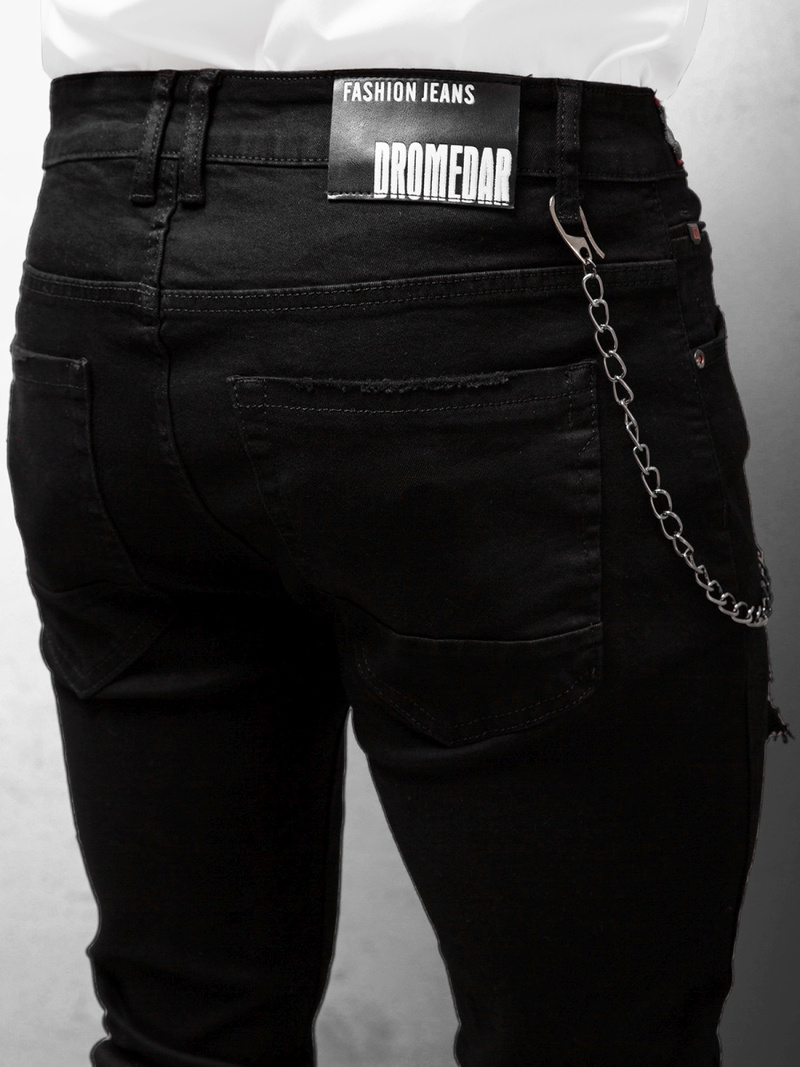 Spodnie jeansowe męskie czarne OZONEE DR/TF087Z