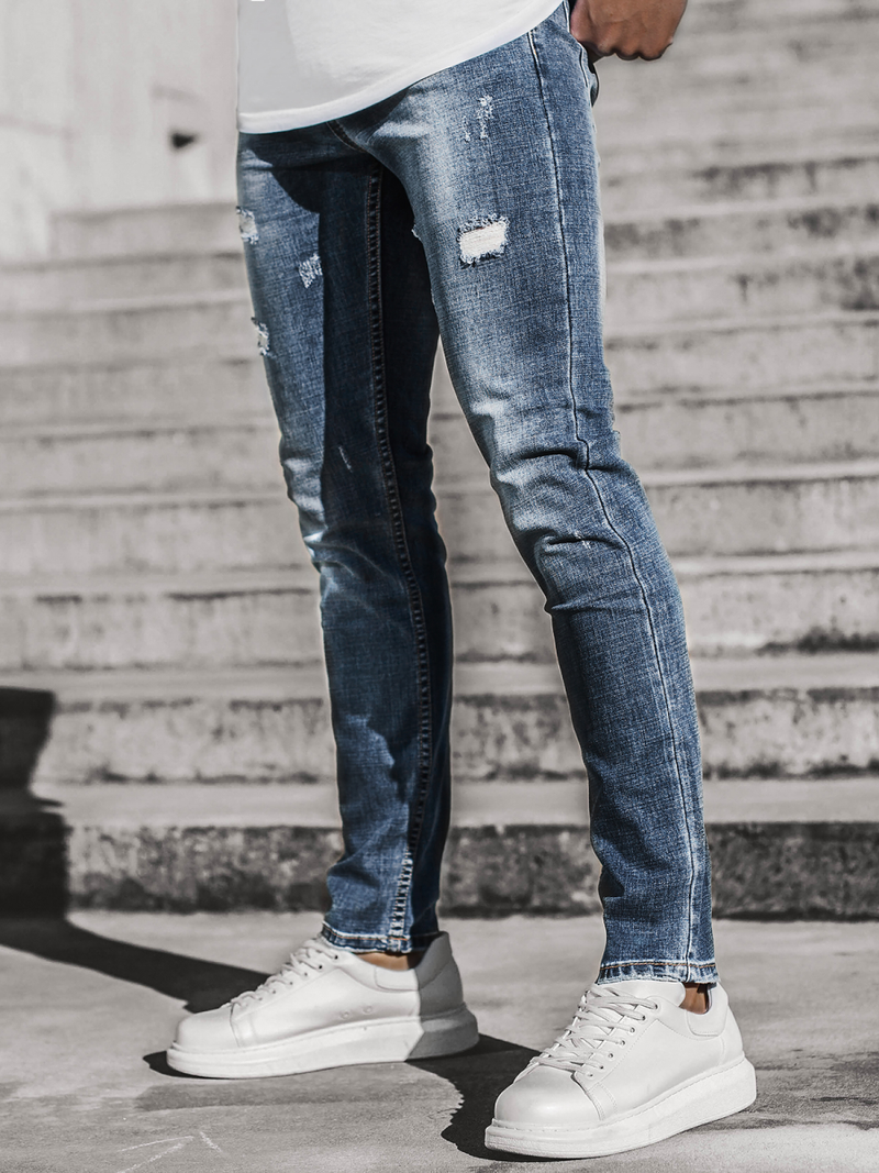 Spodnie męskie jeans niebieskie OZONEE T/6616