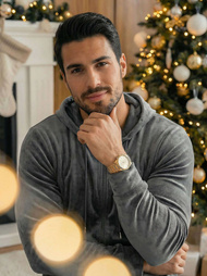 Komplet dresowy męski welurowy grafitowy OZONEE JS/8C1169/6Z