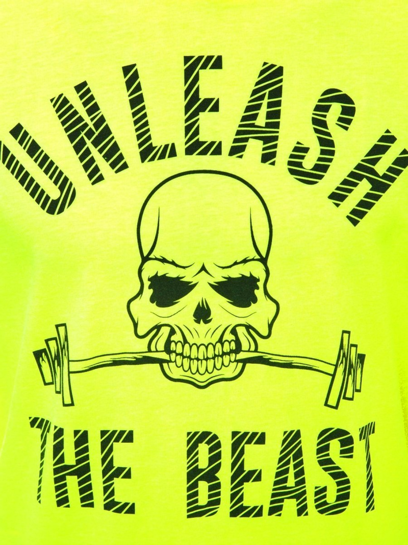 T-Shirt bez rękawów męski żółto-neonowy OZONEE MACH/M1214