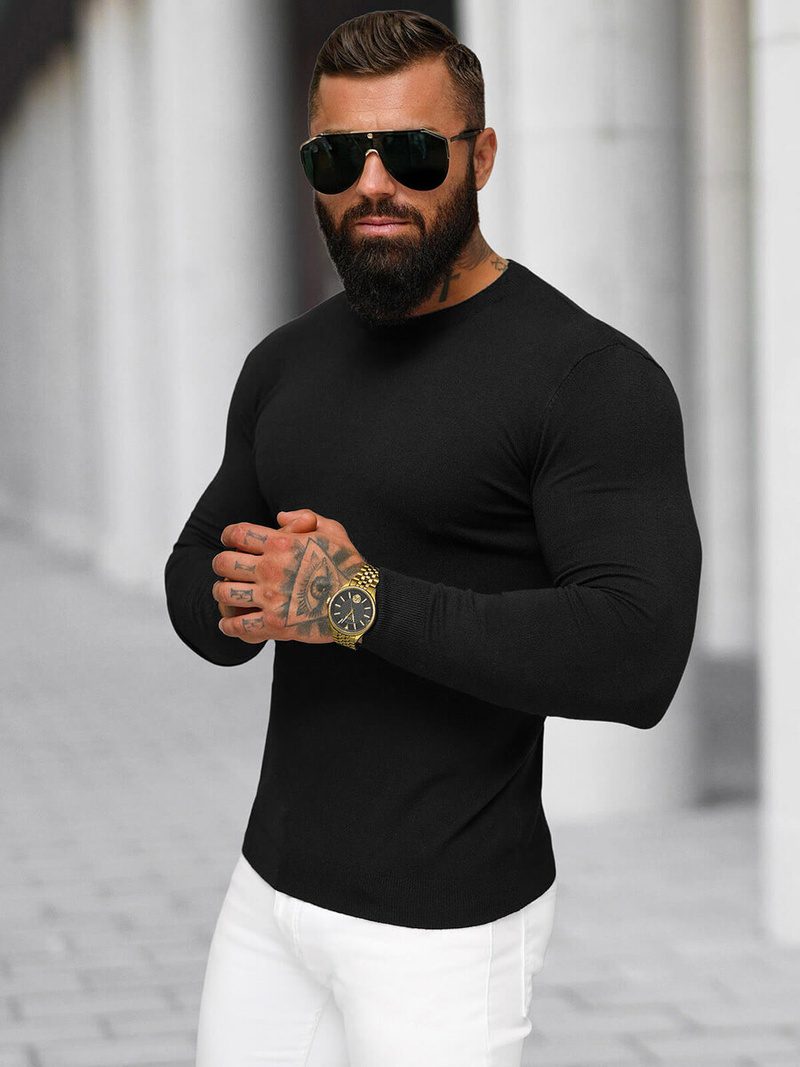 Sweter męski czarny OZONEE NB/MMB602/4Z