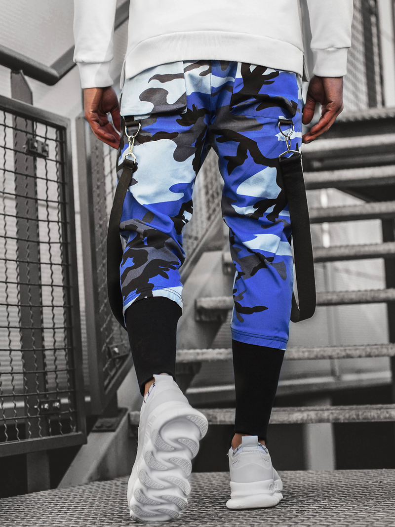 Штани чоловічі джоггери Синьo-чорні OZONEE G/11133