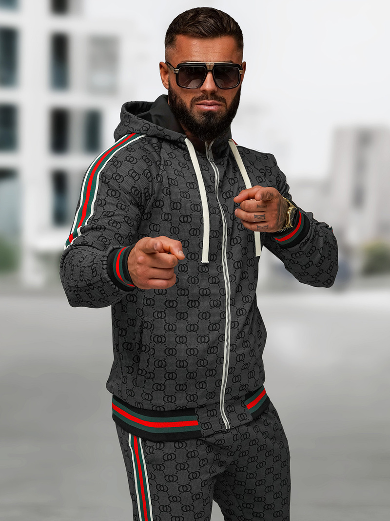 Komplet dresowy męski czarny OZONEE O/FF5111AB