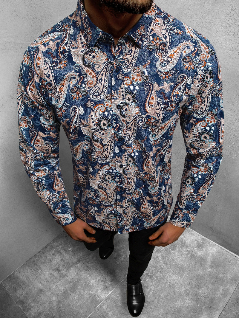 Koszula męska granatowa OZONEE B/G44