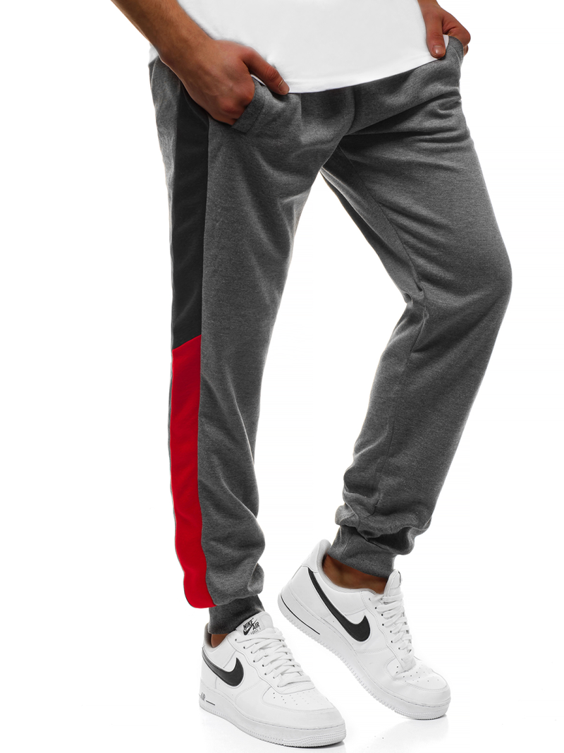 Spodnie dresowe męskie grafitowe OZONEE JS/JZ11012