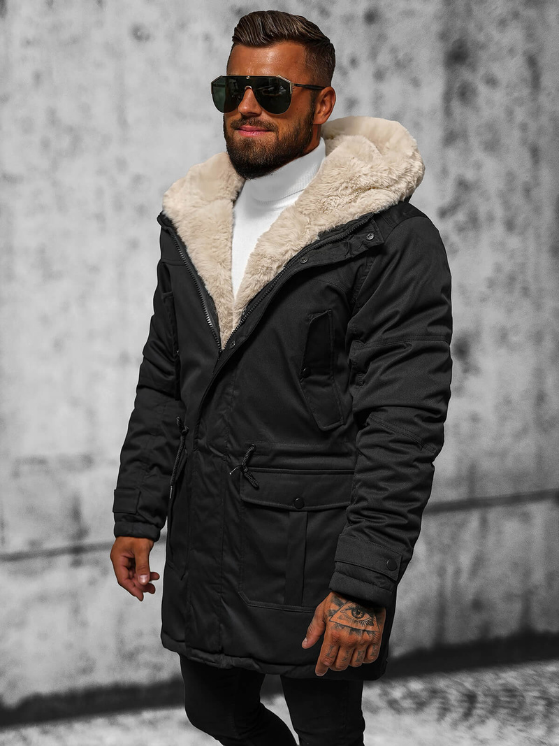 Kurtka zimowa męska czarna OZONEE JS/22M317/392