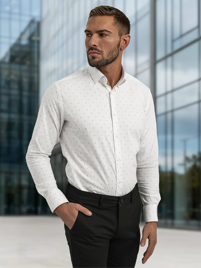 Koszula męska elegancka biała OZONEE V/V180