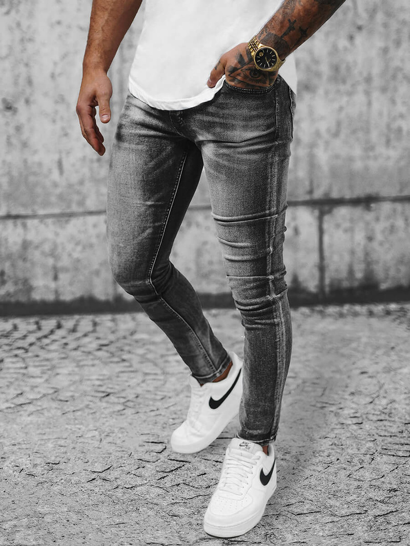 Spodnie jeansowe męskie grafitowe OZONEE NB/MP0021GZ