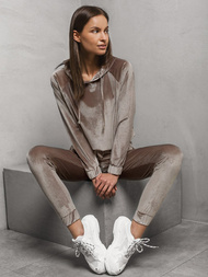 Komplet dresowy dwuczęściowy ciemno-beżowy OZONEE O/13120