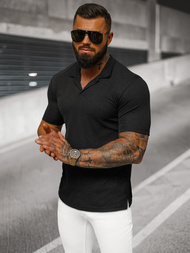 Koszulka męska polo czarna OZONEE O/L1454