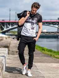 Spodnie męskie joggery czarne OZONEE A/705