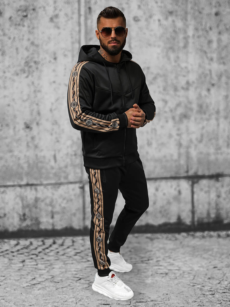 Komplet dresowy męski czarny OZONEE O/3A167