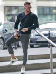 Sweter męski czarny OZONEE BL/M005Z 