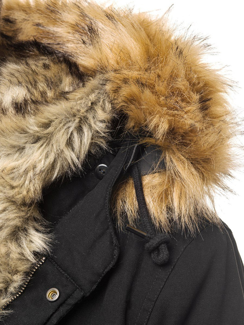 Kurtka zimowa męska z futerkiem czarna OZONEE O/5578Z