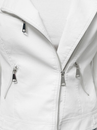 Kurtka skórzana damska ramoneska biała OZONEE O/G88