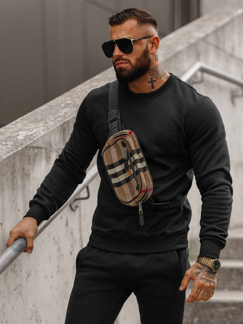 Komplet dresowy męski czarny OZONEE JS/68C10380/3Z