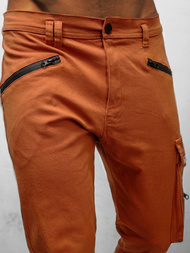 Spodnie męskie chino ciemny-camel OZONEE B/20005SP
