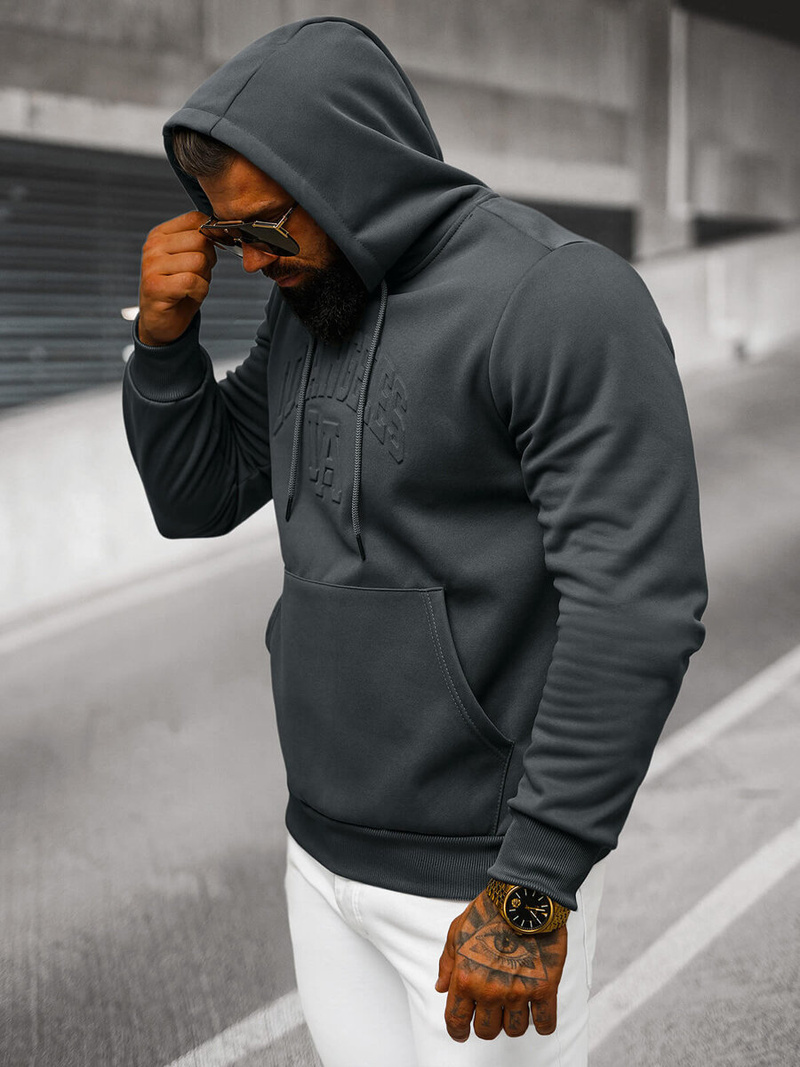 Bluza z kapturem męska grafitowa OZONEE JS/27B6511/5