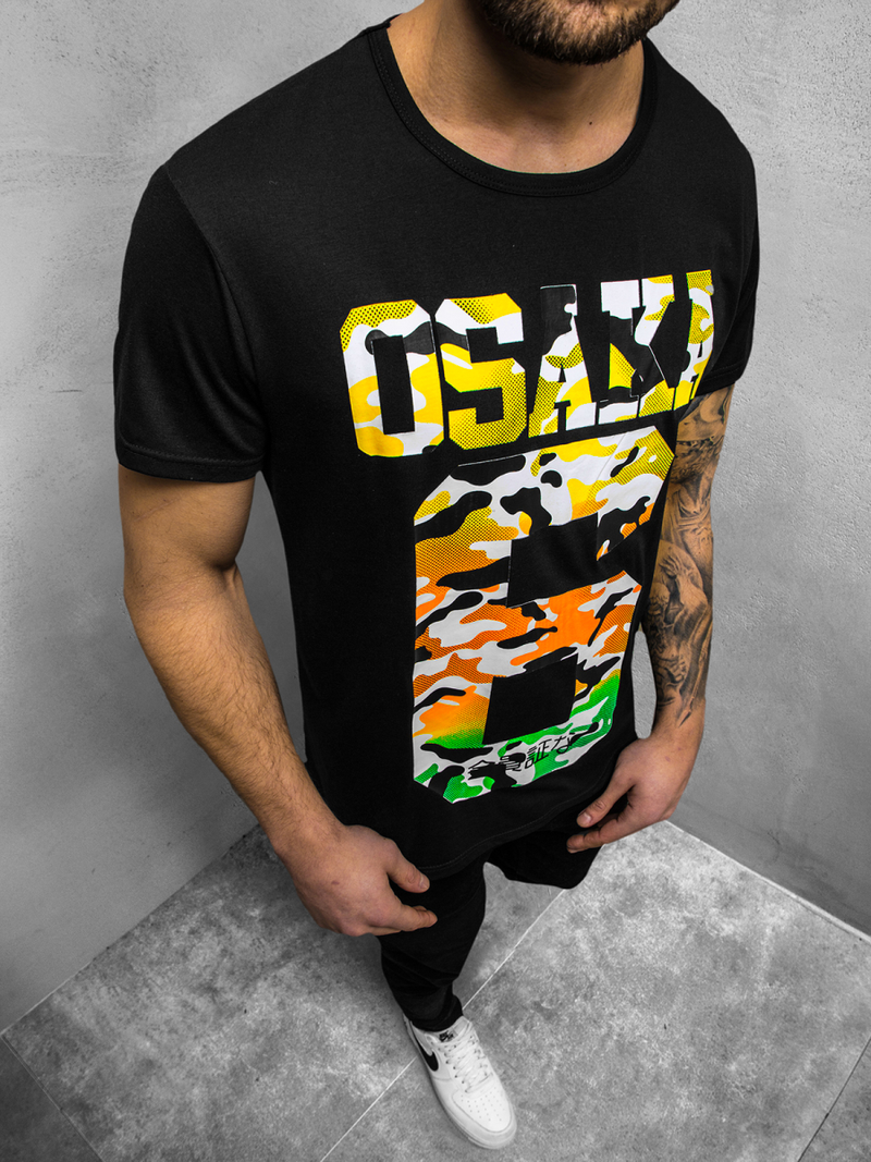 T-Shirt męski czarny OZONEE JS/KS1958Z