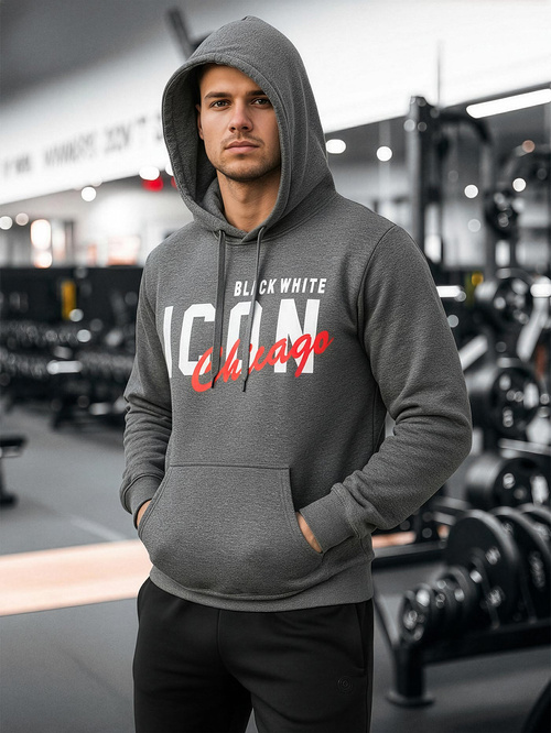 Bluza z kapturem męska grafitowa OZONEE JS/8B1736/5