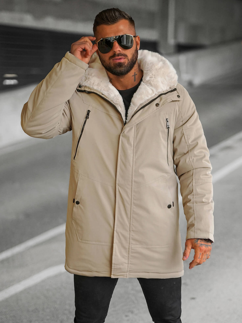 Kurtka zimowa męska beżowa OZONEE JS/22M315/62Z