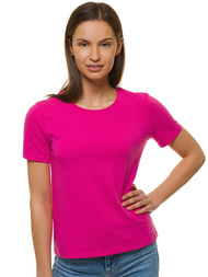 T-Shirt damski bez nadruku różowy OZONEE JS/SD211/19