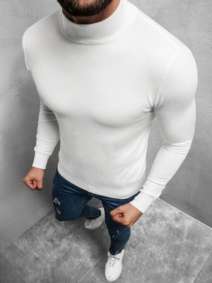 Sweter męski półgolf biały OZONEE TMK/YY05/2Z