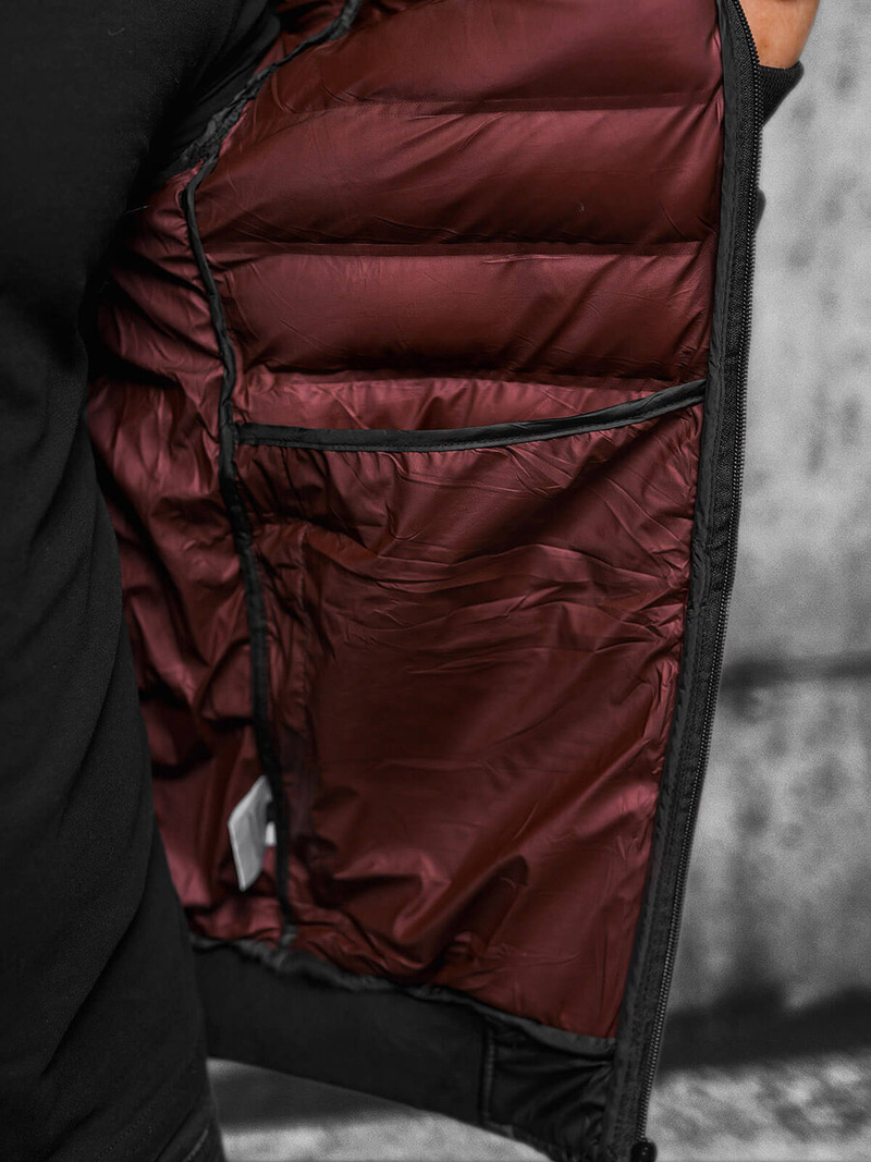 Kurtka męska pikowana czarna OZONEE JS/22M325/392