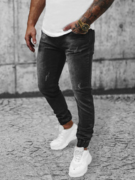 Spodnie jeansowe joggery męskie czarne OZONEE NB/MP0065/2NZ