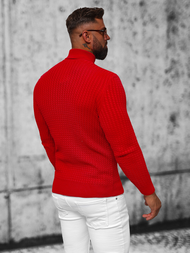 Sweter męski golf czerwony OZONEE L/1539Z