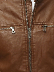 Kurtka skórzana męska camel OZONEE YD/BF5920107Z